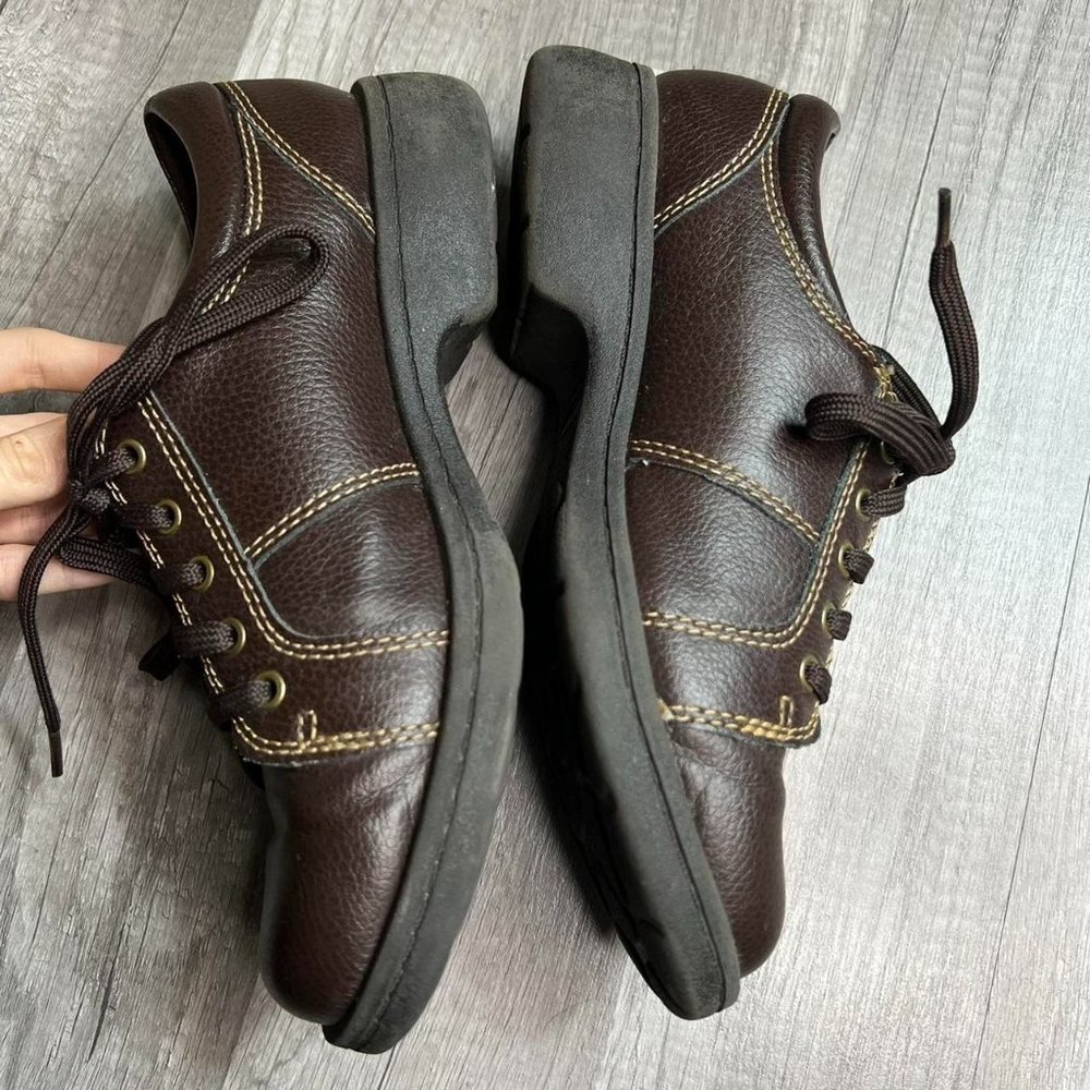 Vintage 90s Brown Leather Oxford Sneakers - Picture 2 of 4